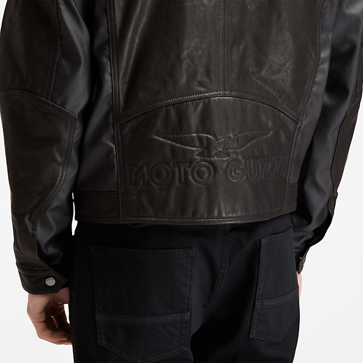 Moto Guzzi x Timberland® Leather Jacket for Men in Black-