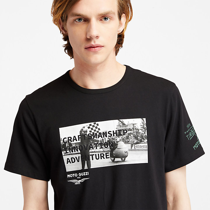 T-shirt com Fotografia Moto Guzzi x Timberland® para Homem em preto-