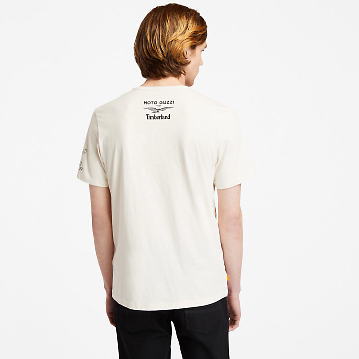T-shirt da Uomo con Foto Moto Guzzi x Timberland® in bianco-