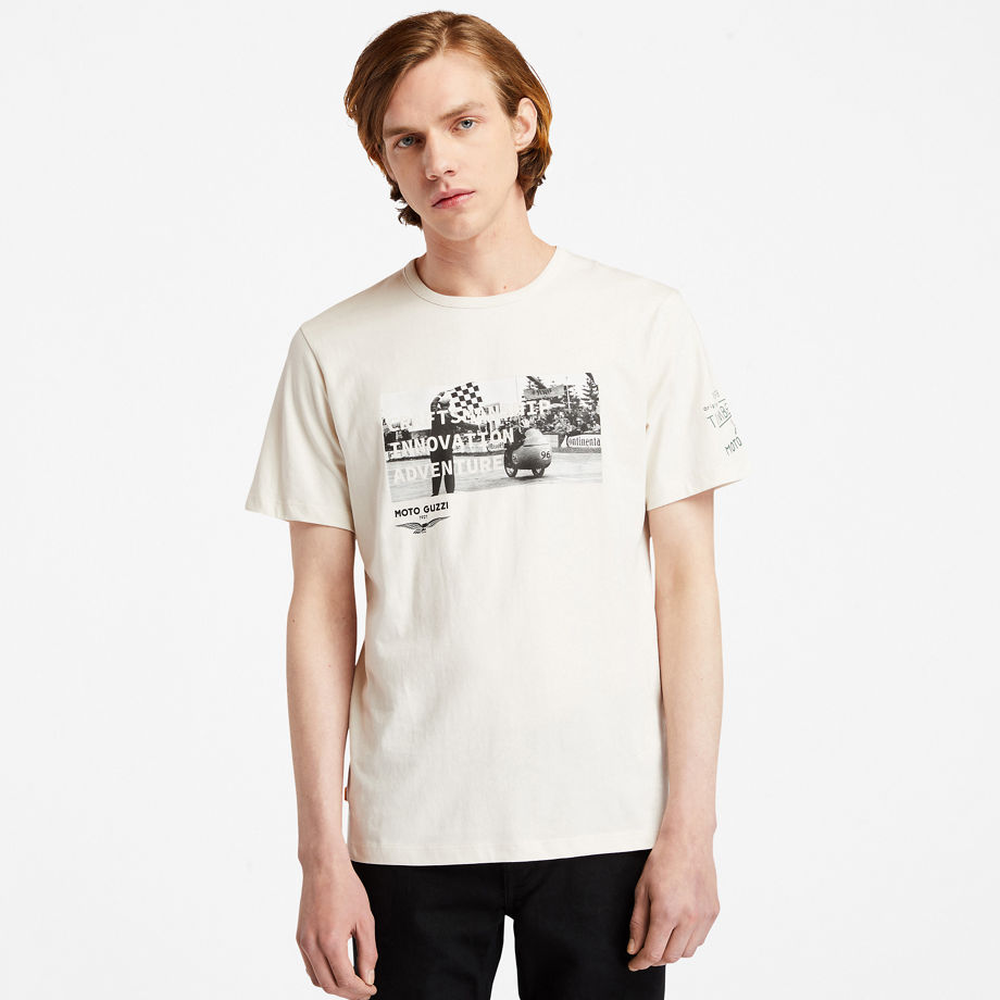 Moto Guzzi X Timberland Photo T-shirt For Men In White White, Size XXL