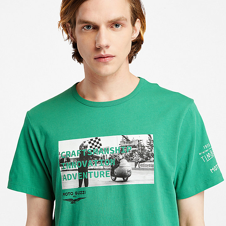 T-shirt com Fotografia Moto Guzzi x Timberland® para Homem em verde