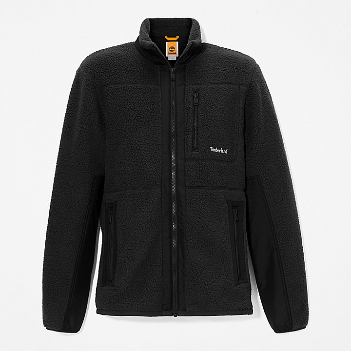 Sherpa Fleece Jacket for Men in Black