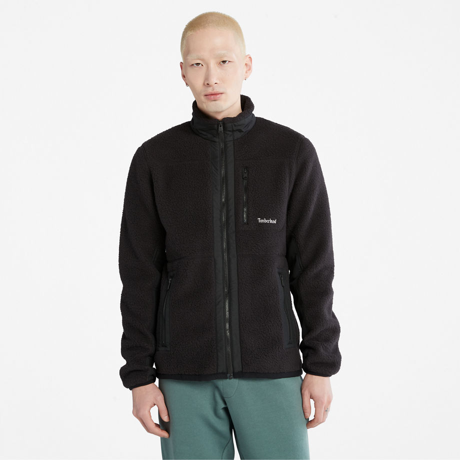 Timberland Sherpa Fleece Jacket For Men In Black Black, Size XL