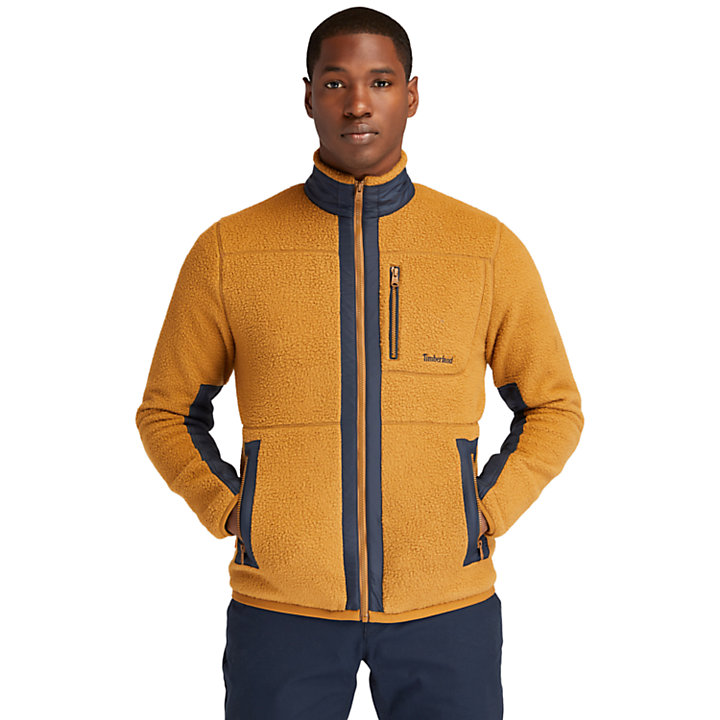 Sherpa Fleece Jacket for Men in Light Brown-