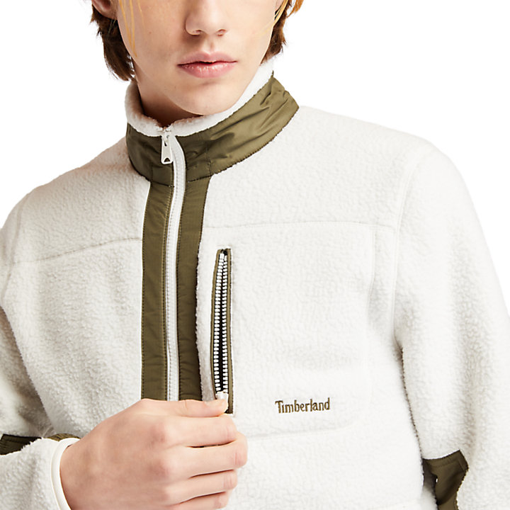 Sherpa Fleece Jacket for Men in White-