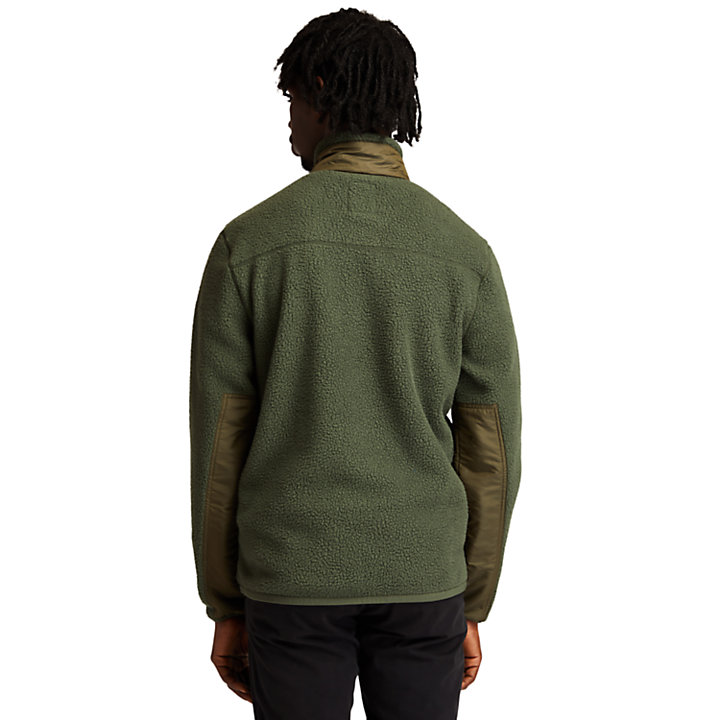 Sherpa Fleece Jacket for Men in Dark Green-