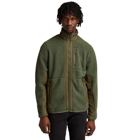Sherpa Fleece Jacket for Men in Dark Green | Timberland