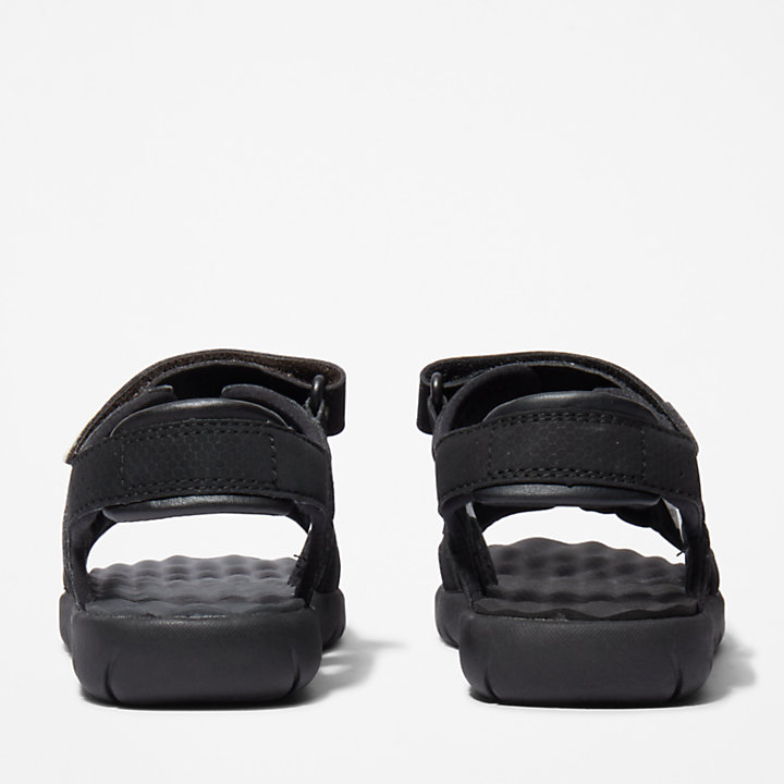 Perkins Row Double-strap Sandal for Youth in Black/White-