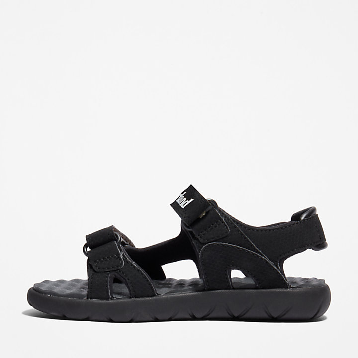 Sandalo da Bambino con Doppio Cinturino Perkins Row in colore nero/bianco-