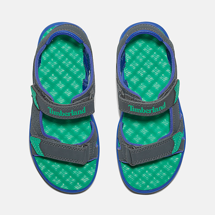 Perkins Row 2-Strap Sandal for Junior in Grey/Green