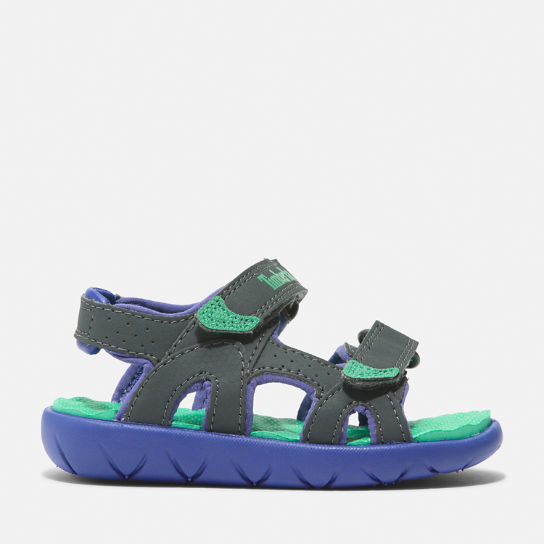 Perkins Row Strappy Sandal for Toddler in Grey/Green | Timberland