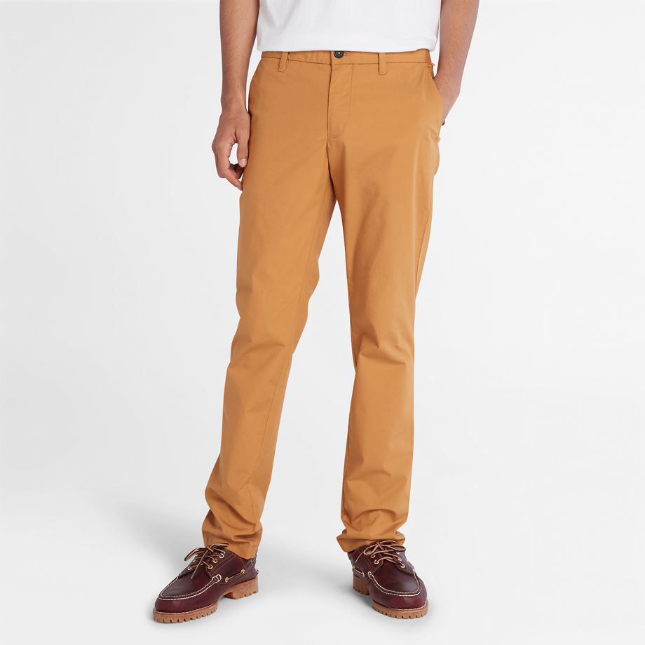 timberland pantalon chino extensible léger sargent lake pour homme en orange jaune, taille 30 x 34