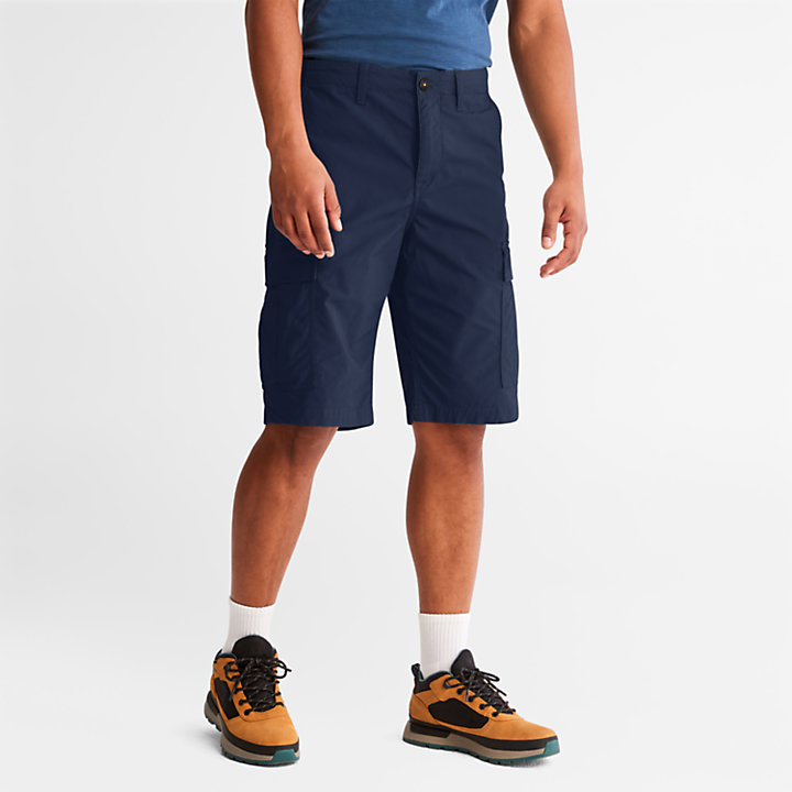 Poplin Cargo Shorts for Men in Navy-