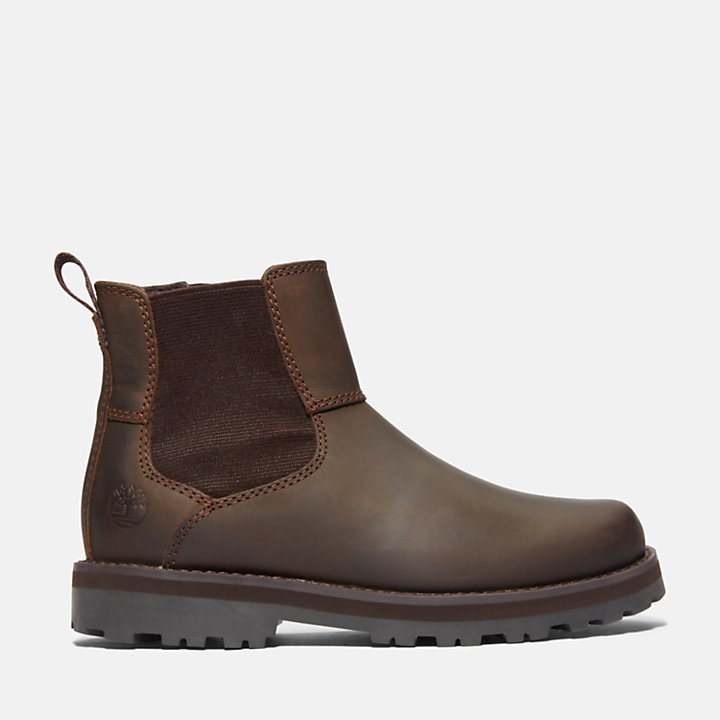 Courma Kid Chelsea Boot for Youth in Dark Brown-