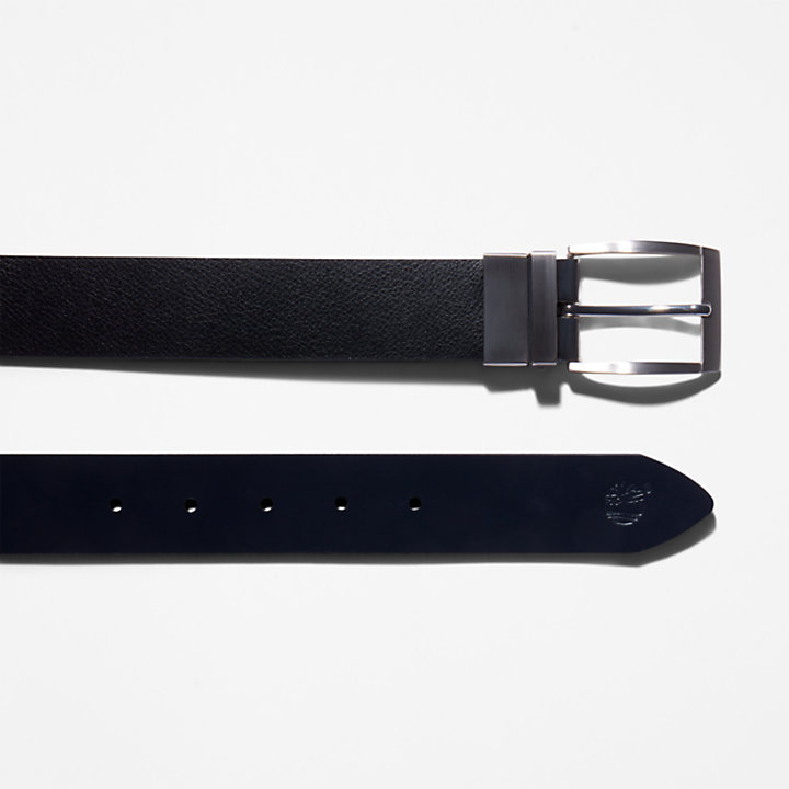 Reversible Leather Belt for Men in Navy-