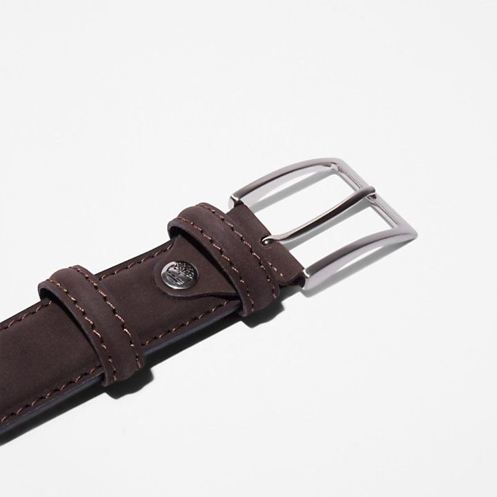 Nubuck Leather Belt for Men in Brown-