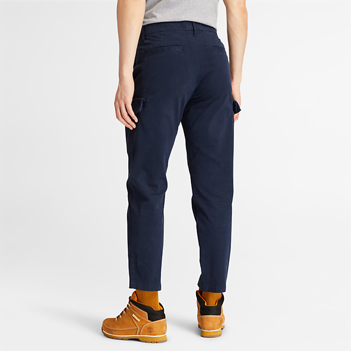 Pantalon cargo ultra-extensible pour homme en bleu marine-