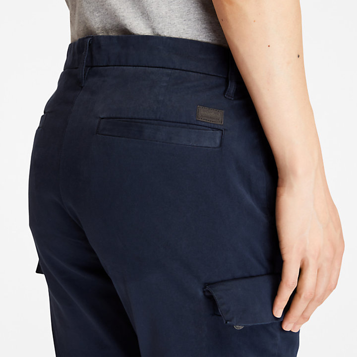 Pantalon cargo ultra-extensible pour homme en bleu marine-