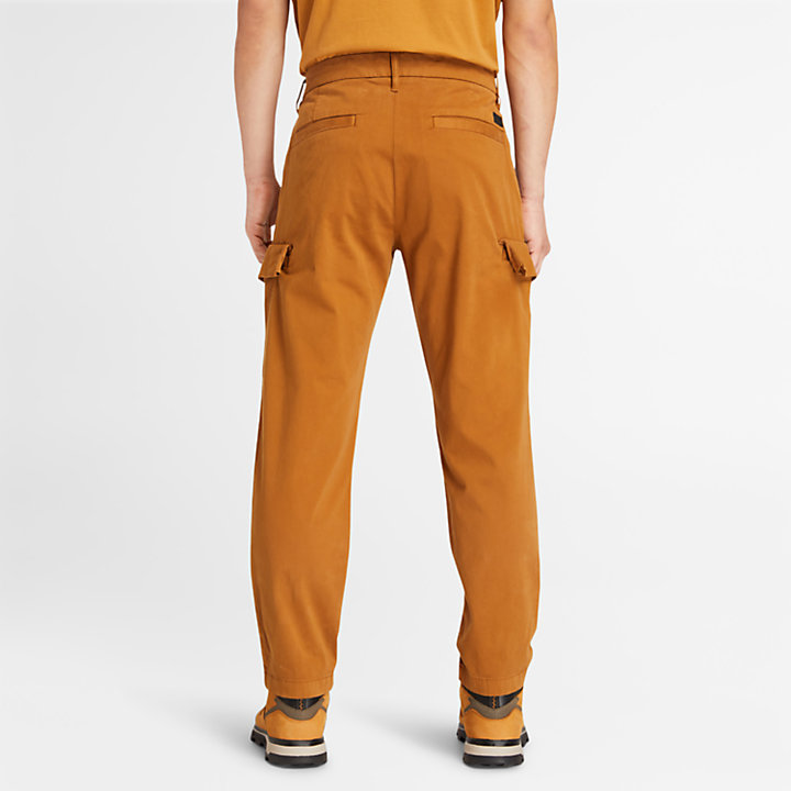 Pantalon cargo ultra-extensible pour homme en marron-