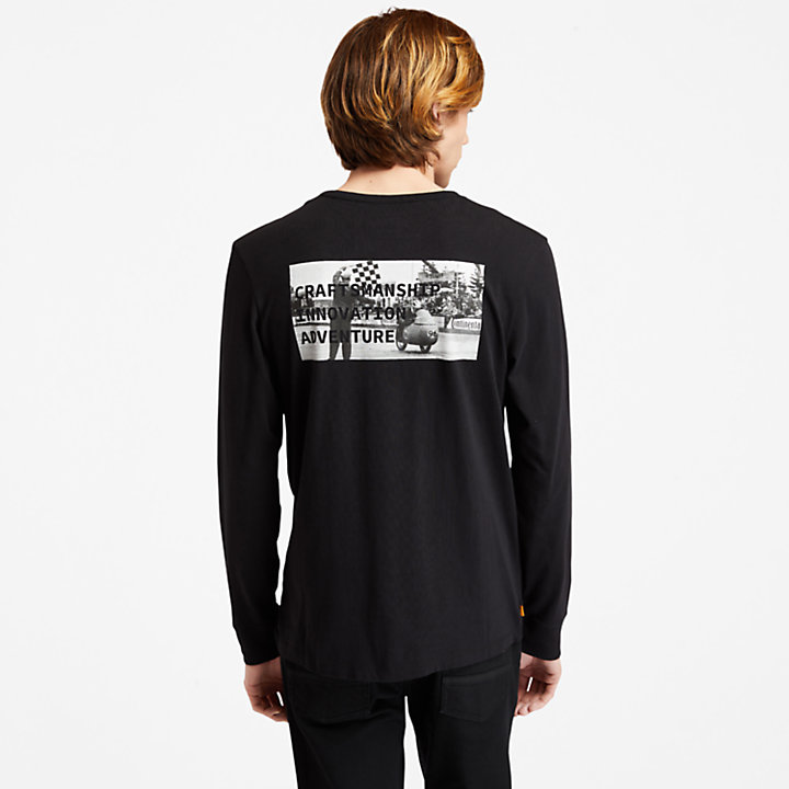T-shirt à manches longues Moto Guzzi x Timberland® pour homme en noir-