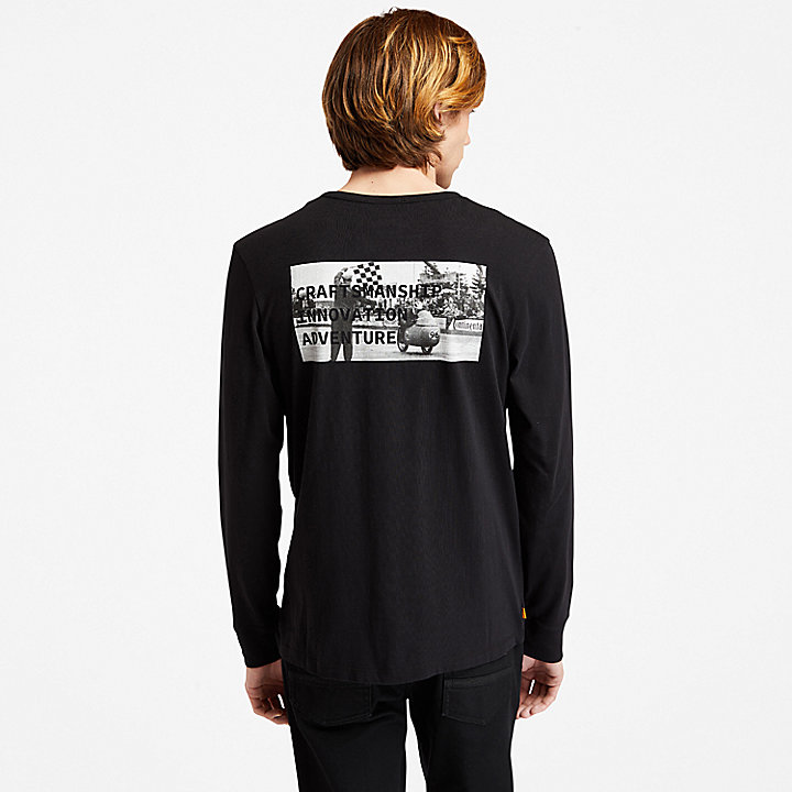 T-shirt à manches longues Moto Guzzi x Timberland® pour homme en noir