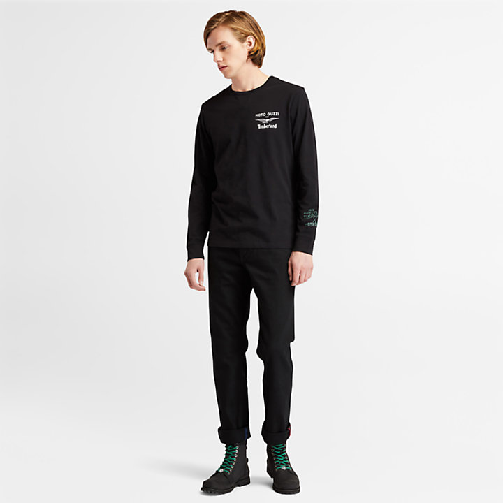 T-shirt LS da Uomo Moto Guzzi x Timberland® in colore nero-