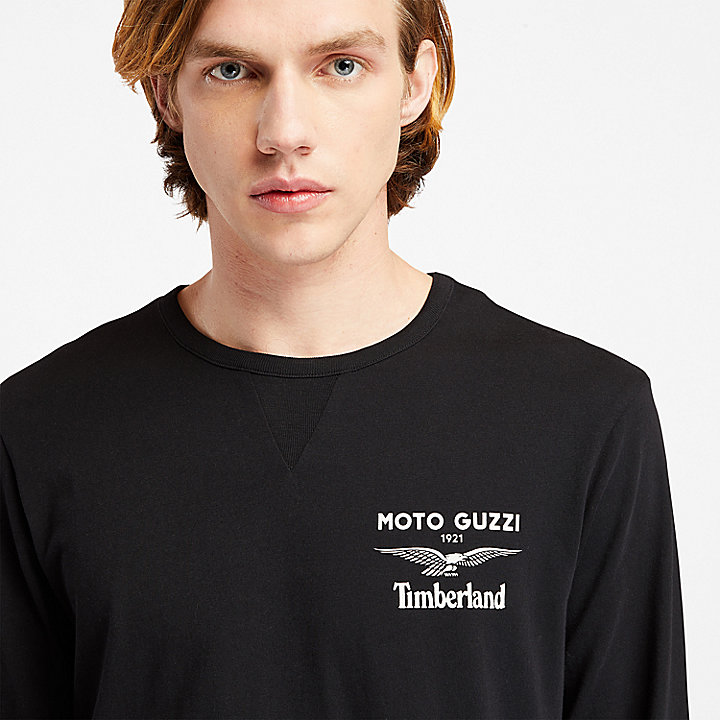 T-shirt à manches longues Moto Guzzi x Timberland® pour homme en noir