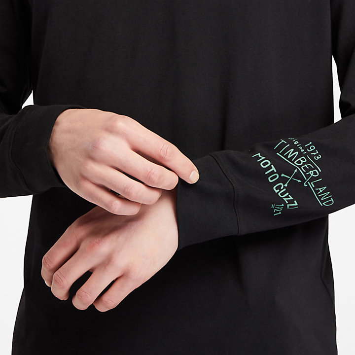 Moto Guzzi x Timberland® T-shirt met lange mouwen voor heren in zwart-