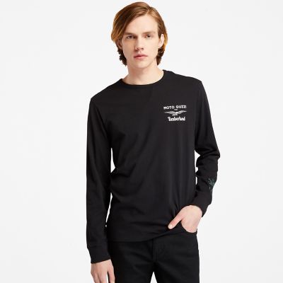 Moto Guzzi x Timberland® T-shirt met lange mouwen voor heren in zwart | Timberland