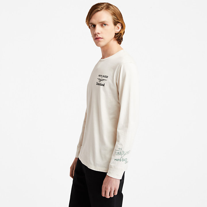 T-shirt à manches longues Moto Guzzi x Timberland® pour homme en blanc-