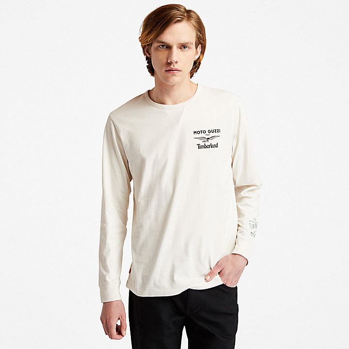 Moto Guzzi x Timberland® LS T-Shirt for Men in White