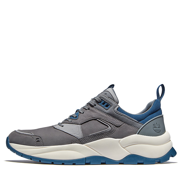 Tree Racer Leather Trainer for Men in Grey-