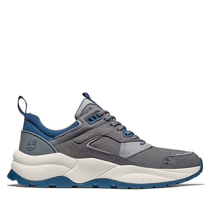 Tree Racer Leather Trainer for Men in Grey-