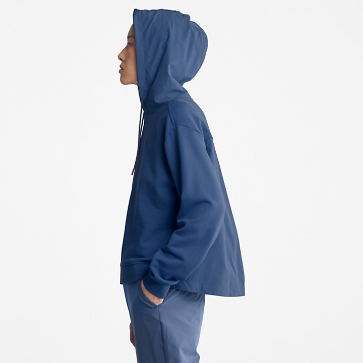Unifarbenes Hoodie für Damen in Blau-
