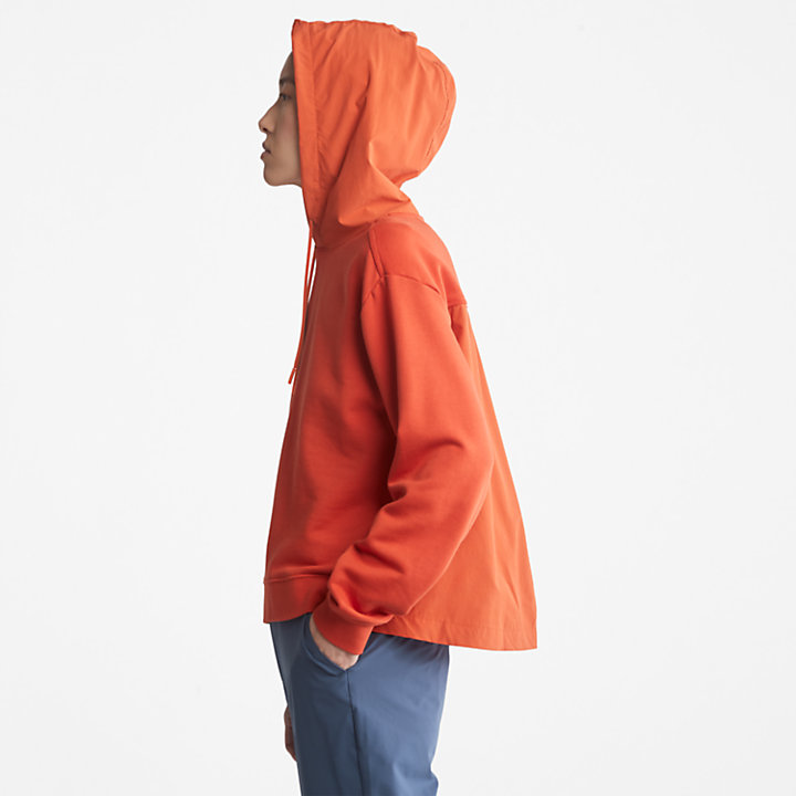 Solid-colour Hoodie for Women in Orange-