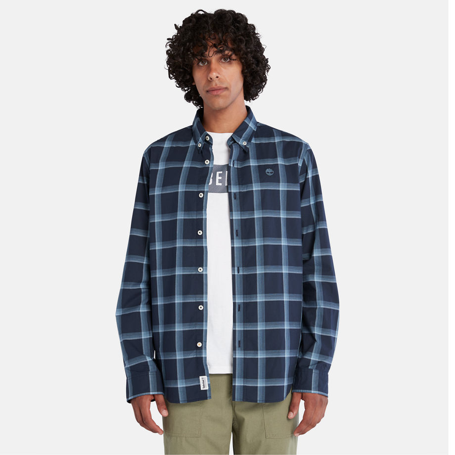 Timberland Eastham River Check Shirt For Men In Navy Navy