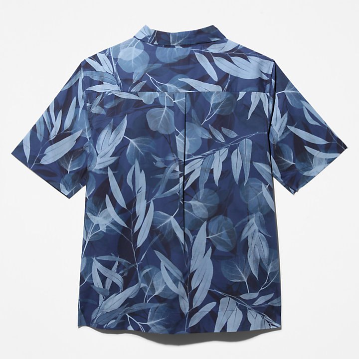 Camicia da Uomo in Cotone Biologico Resort in blu-