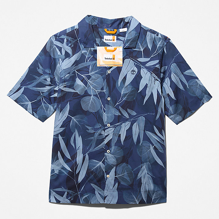 Camicia da Uomo in Cotone Biologico Resort in blu