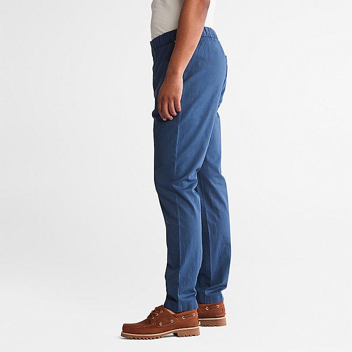 Cotton and Linen-Blend Joggers for Men in Blue