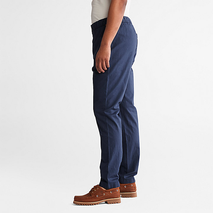 Cotton and Linen-Blend Joggers for Men in Navy