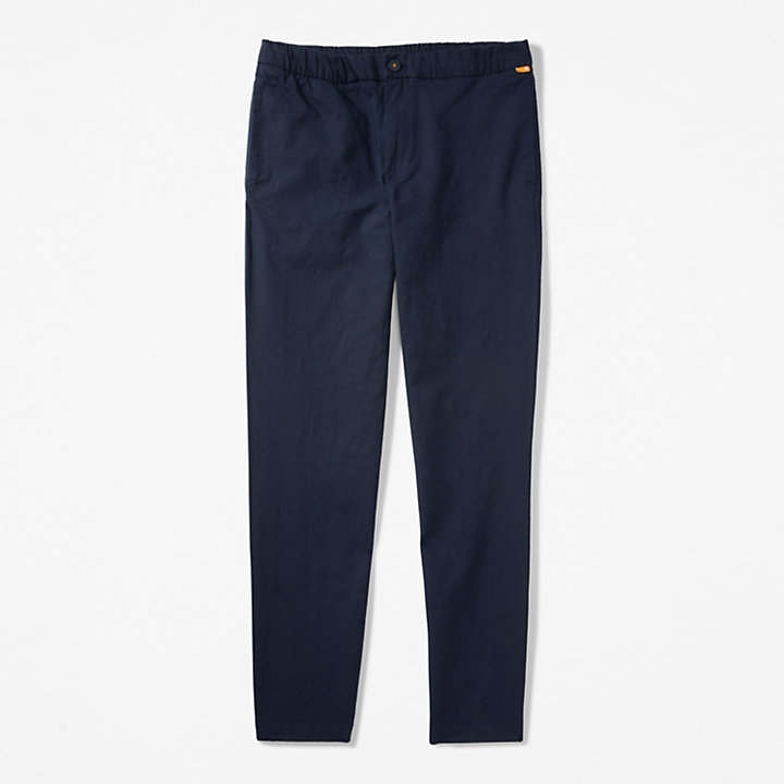 Pantalon de jogging en coton et lin pour homme en bleu marine-