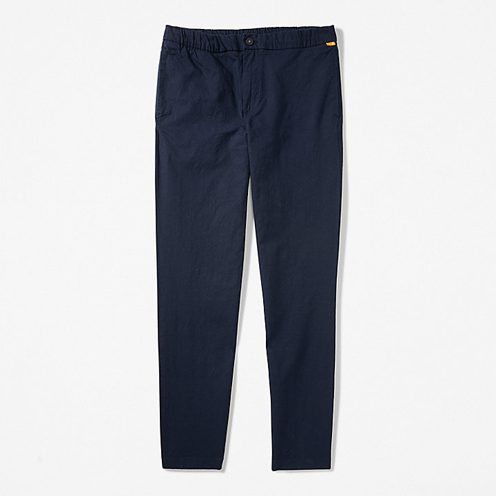 Cotton and Linen-Blend Joggers for Men in Navy