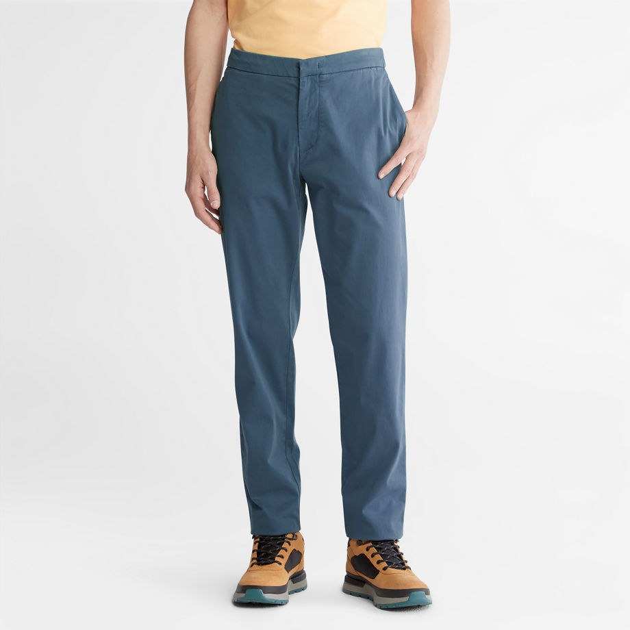 Timberland Ultrastretch Tapered Trousers For Men In Blue Dark Blue