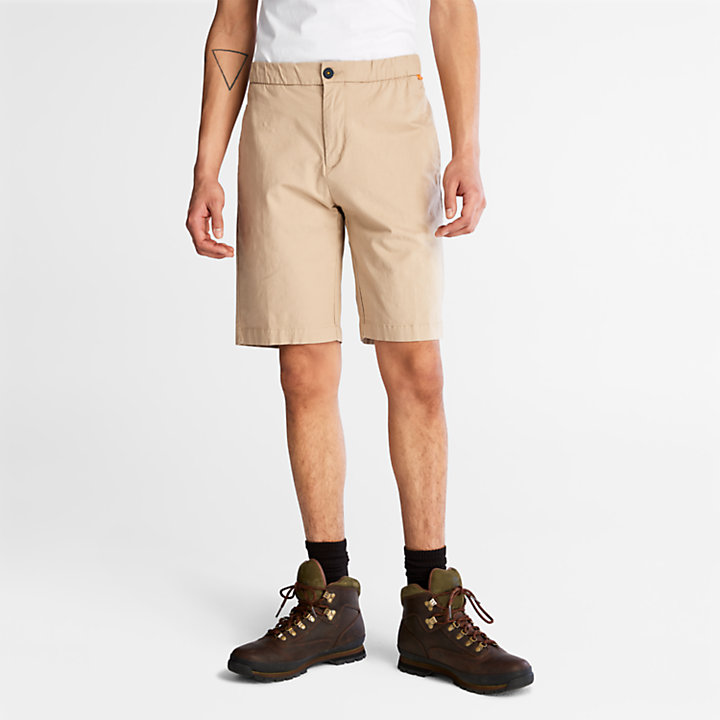 Cotton and Linen-Blend Shorts for Men in Beige-