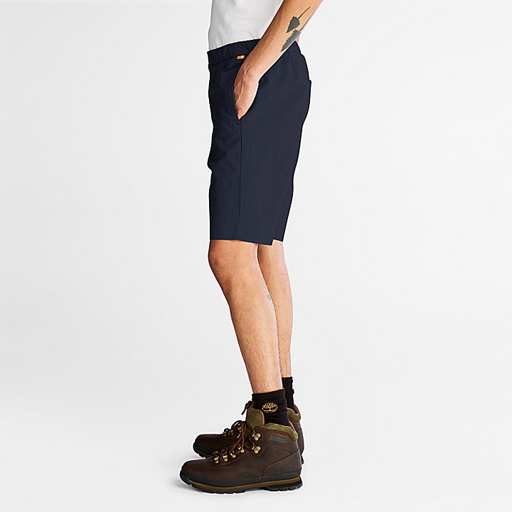 Shorts aus Baumwoll-Leinen-Mischgewebe für Herren in Navyblau