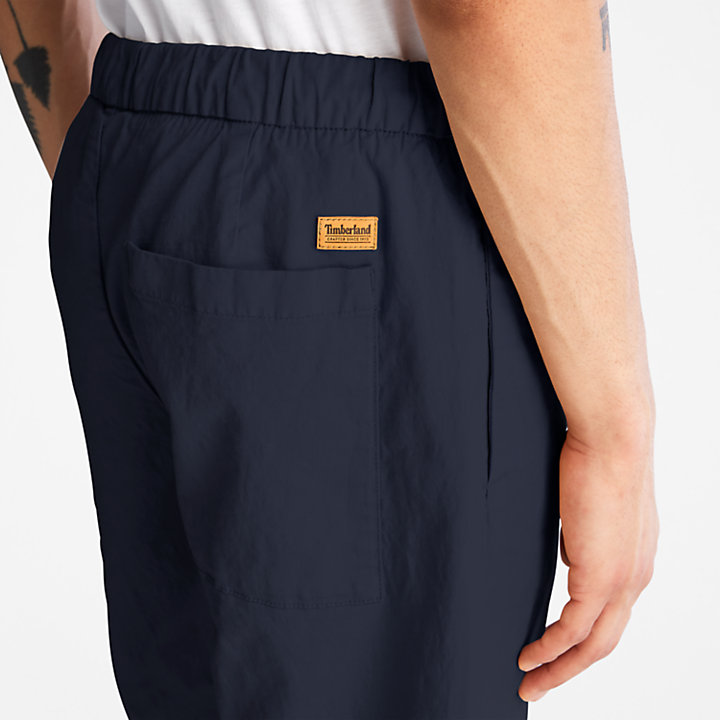 Shorts aus Baumwoll-Leinen-Mischgewebe für Herren in Navyblau-