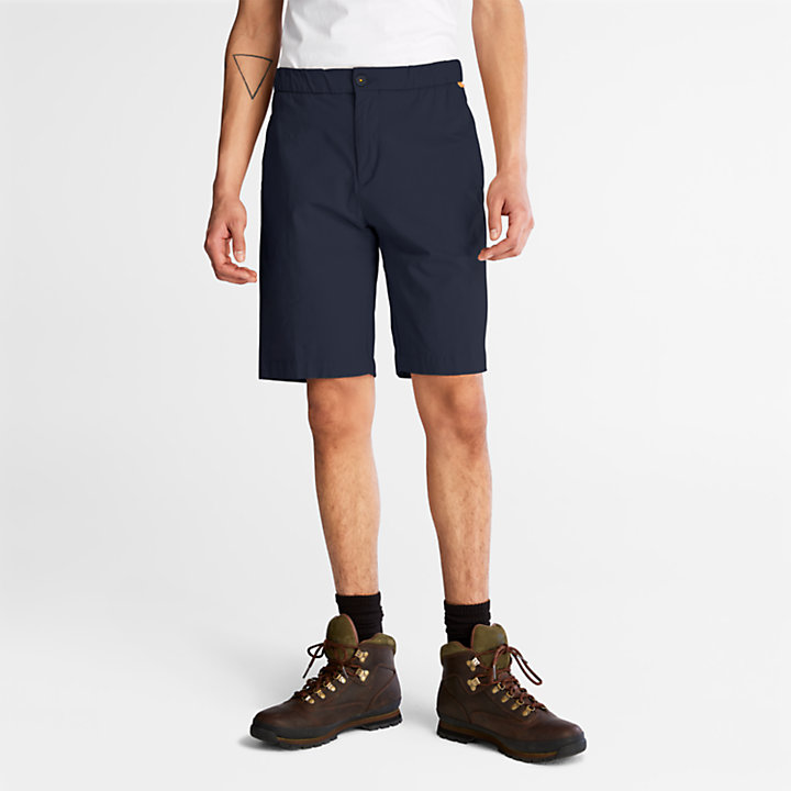 Shorts aus Baumwoll-Leinen-Mischgewebe für Herren in Navyblau-