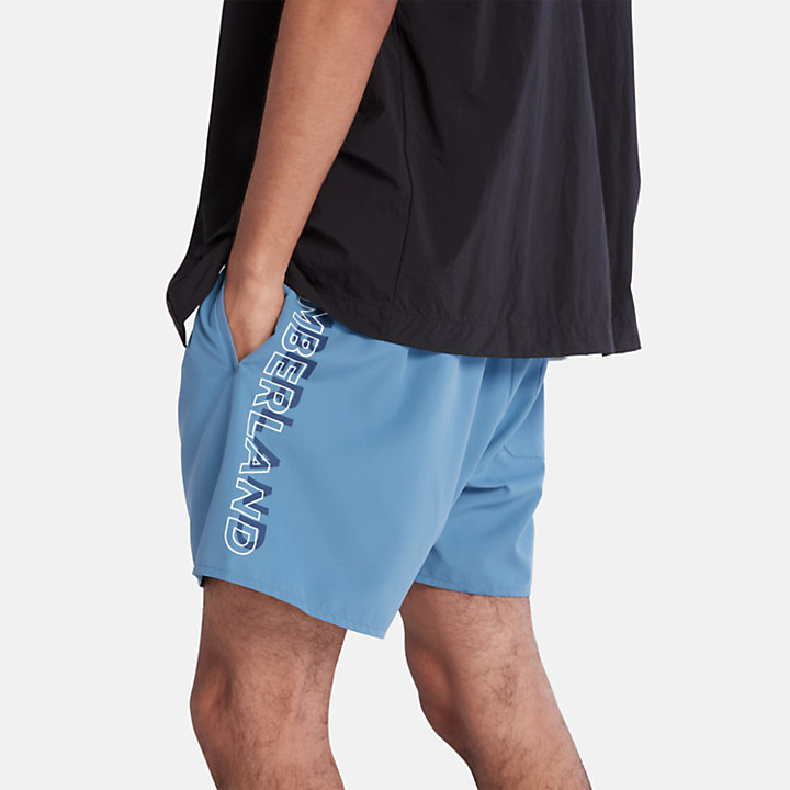 Shorts Mare con Logo da Uomo in blu-