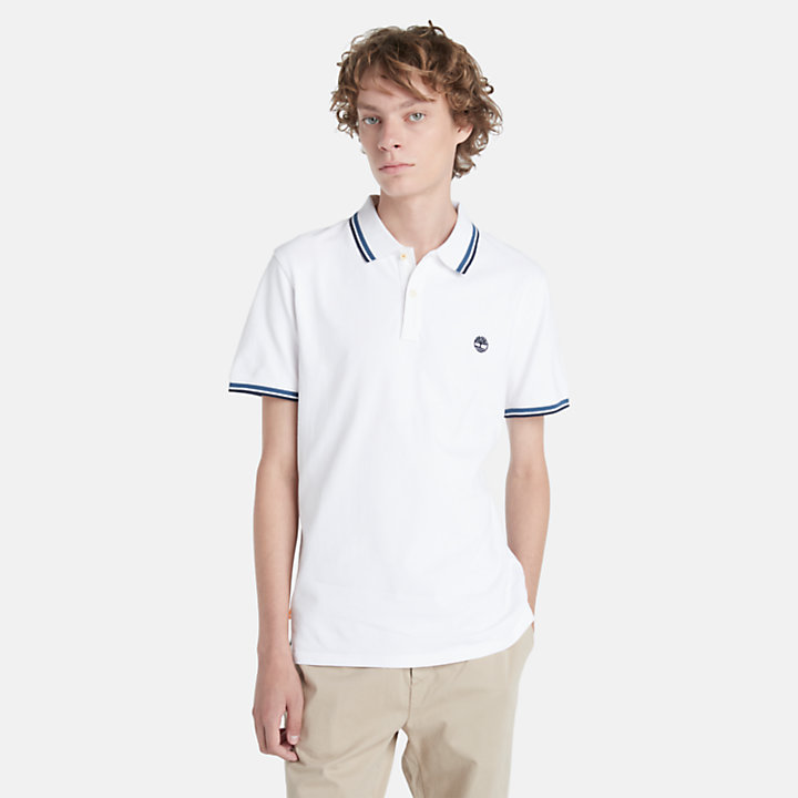 Millers River Tipped Polo Shirt for Men in White | Timberland
