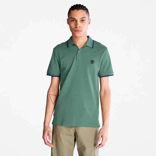 Millers River Tipped Polo Shirt for Men in Green | Timberland